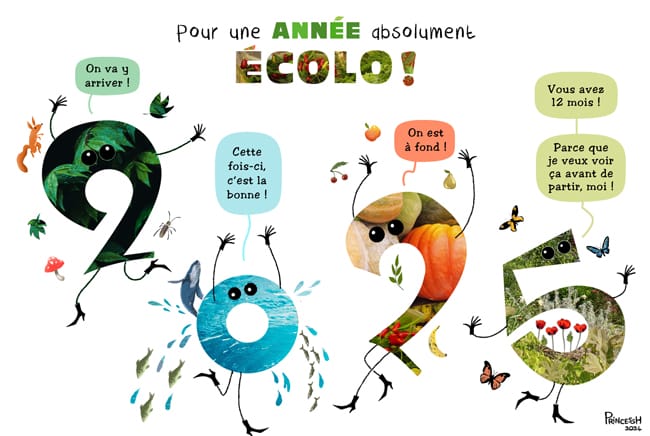 "2025-ecolo", PrincessH pour La Croix du 2 janvier 2025 400eme dessin !