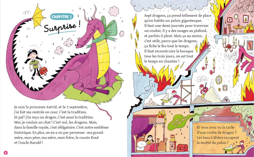 "Au feu la rentrée !" Texte : PrincessH, illustrations : Heloïse Solt, pour le magazine Manon n°224, Milan Presse, septembre 2024.